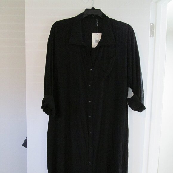 Raviya Plus Size Button-Down Midi Cover-Up Artist Smock NWT Sz 0X - Picture 4 of 9